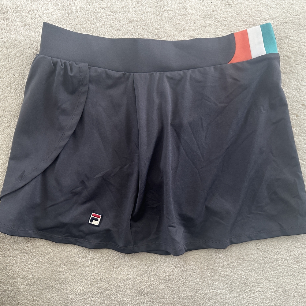 Fila Black Tennis Skirt with Color Block Detail